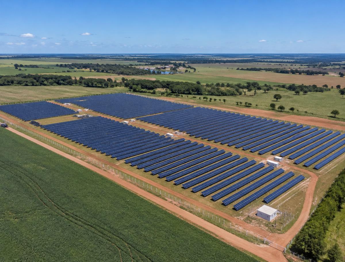 Usina solar em área rural